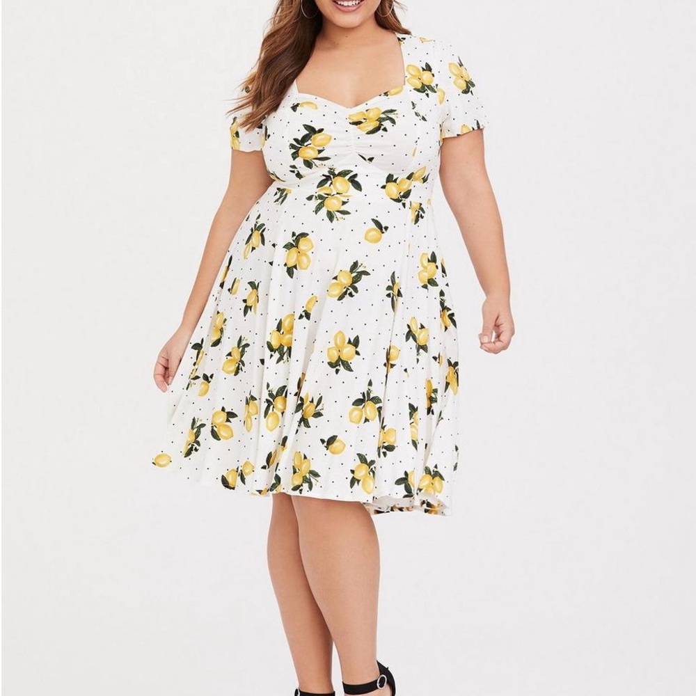 Lemon Print White Dress